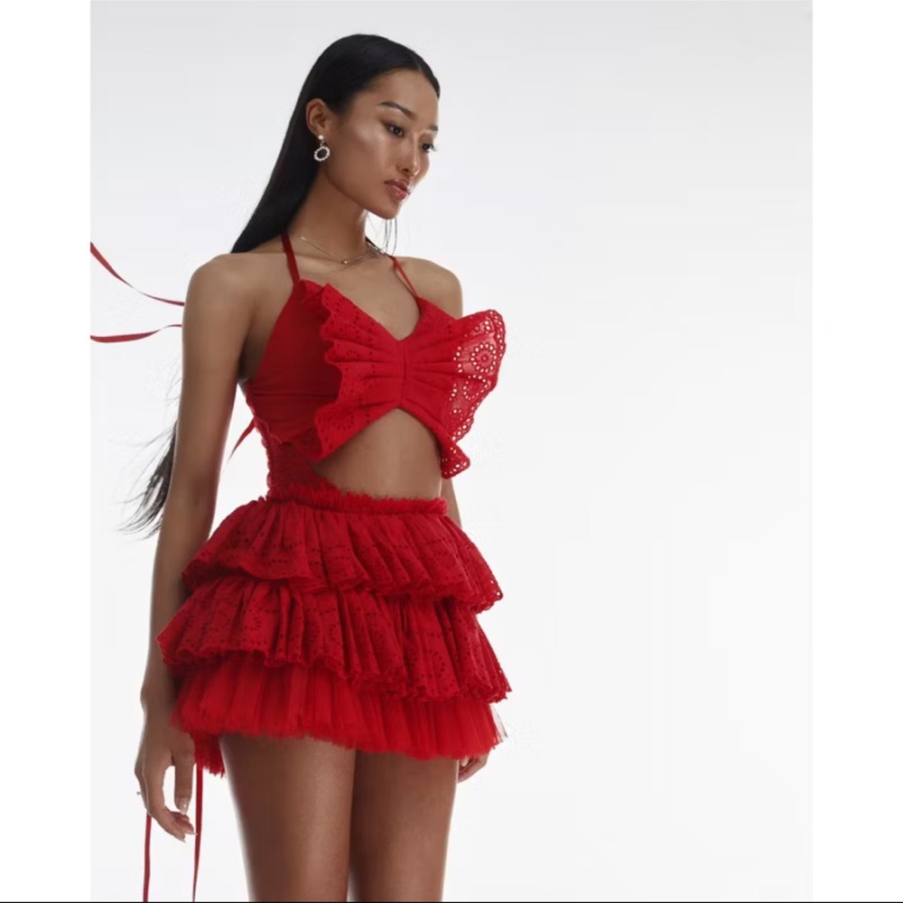 Red Ruffled dress